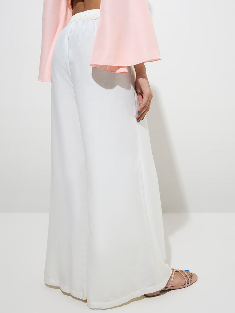 Vark Off-White High-Rise Palazzos - Image 2
