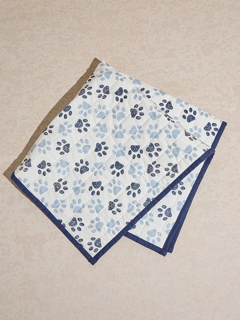 Westside Home Blue Paw Pet Quilt - Medium - Image 2