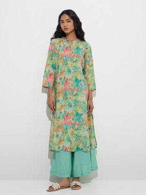 Utsa Aqua Solid Palazzos