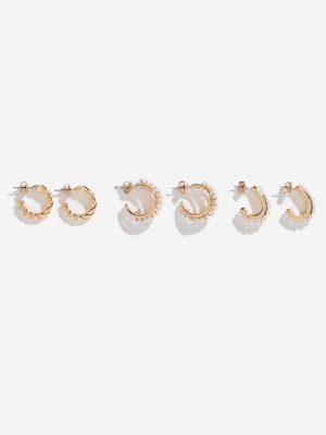 Westside Accessories Gold Pearlescent Hoop Earrings - Pack of 3