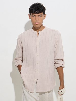 ETA Lilac Striped Relaxed-Fit Cotton Shirt