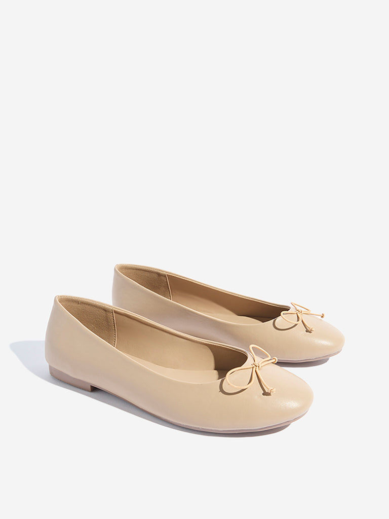 LUNA BLU Beige Bow-Detailed Ballerina - Image 2