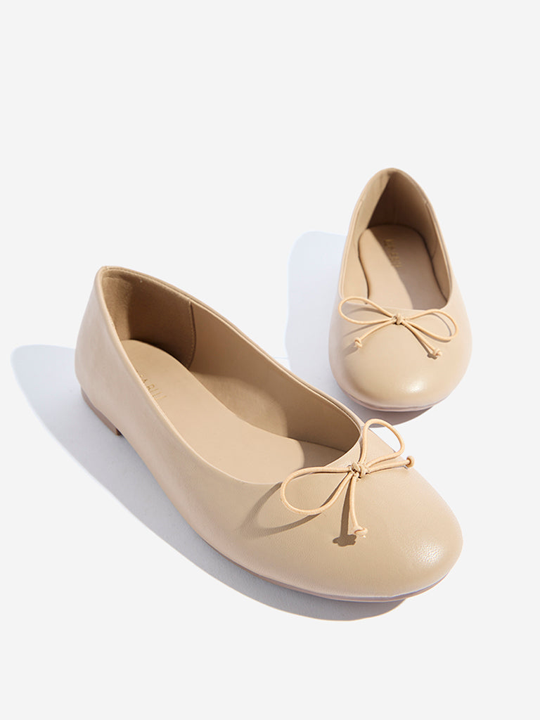 LUNA BLU Beige Bow-Detailed Ballerina - Image 3
