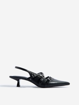 LUNA BLU Black Stud Design Mules
