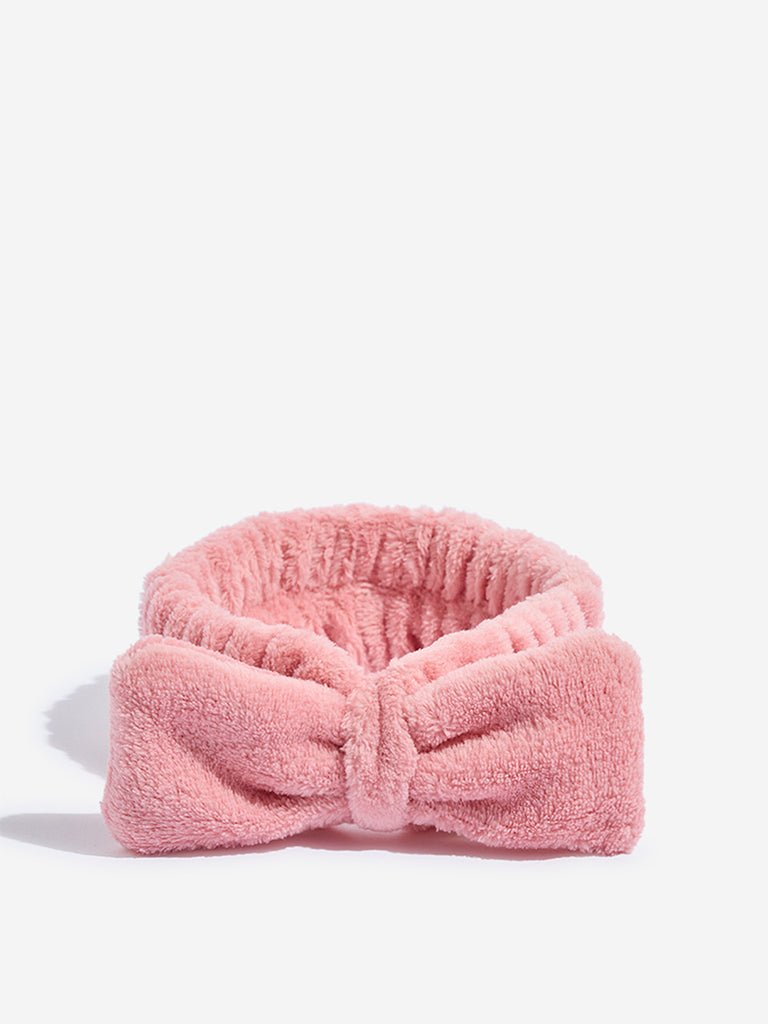 Studiowest Pink Bow-Detailed Makeup Band