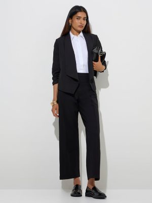 Wardrobe Black Solid Blazer