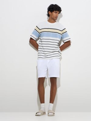 WES Lounge Off-White Relaxed-Fit Cotton-Blend T-Shirt