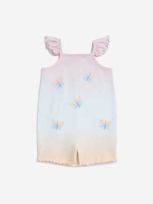 HOP Baby Multicolour Butterfly Design Cotton-Blend Bodysuit