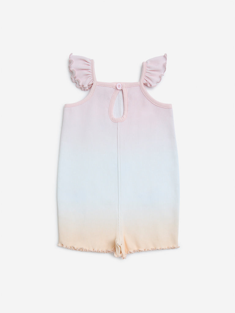 HOP Baby Multicolour Butterfly Design Cotton-Blend Bodysuit - Image 2