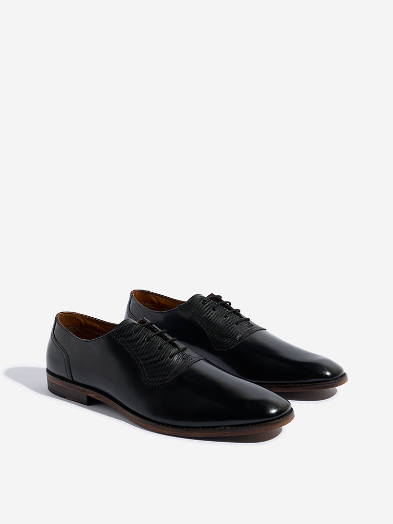 SOLEPLAY Black Mesh-Detailed Oxford Shoes - Image 2