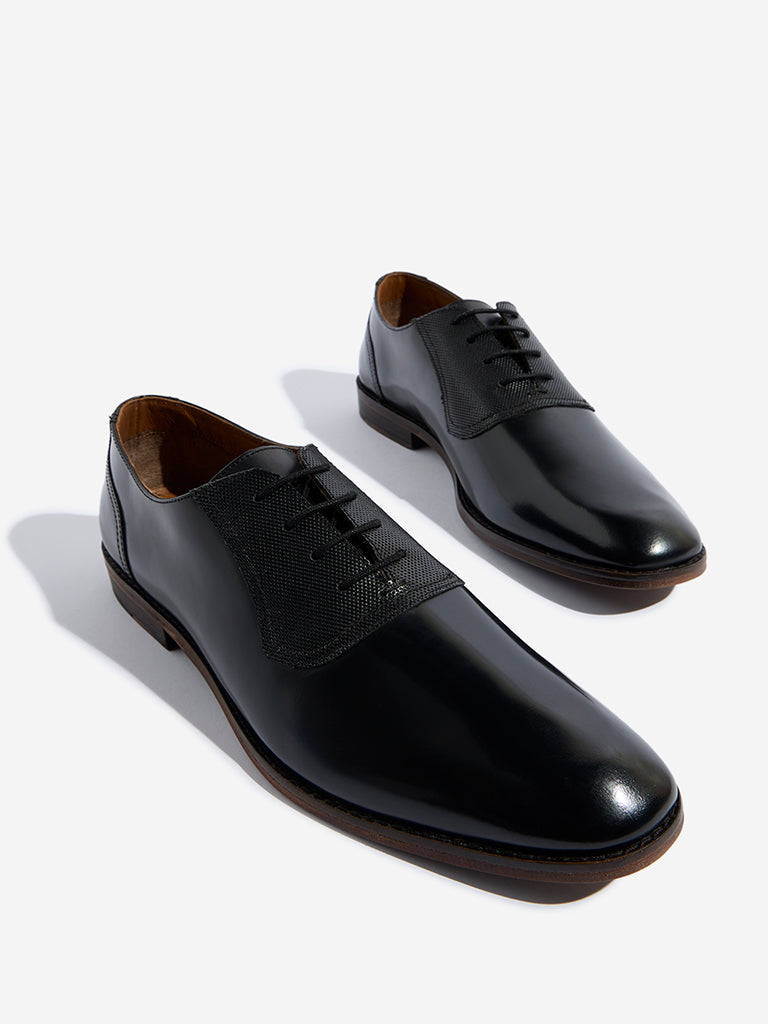 SOLEPLAY Black Mesh-Detailed Oxford Shoes - Image 3