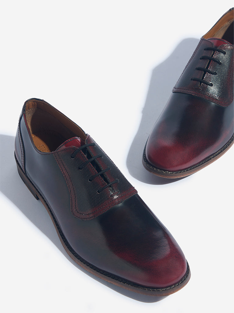 SOLEPLAY Maroon Lace Up Oxford Shoes - Image 3