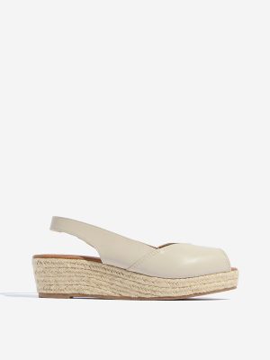 LUNA BLU Ivory Peep-Toe Wedge Sandals