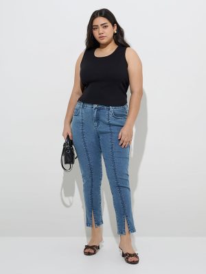 Gia Blue Slim-Fit Mid-Rise Jeans