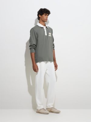 Studiofit Olive Relaxed-Fit Cotton-Blend Sweatshirt