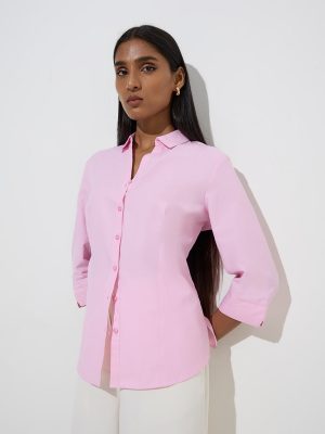 Wardrobe Pink Solid Shirt
