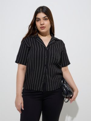 Gia Black Striped Shirt