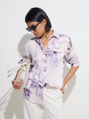 Wardrobe Lilac Printed Shirt