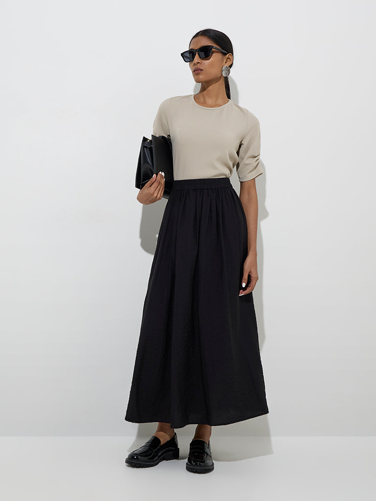 Wardrobe Beige Self-Striped Top - Image 3