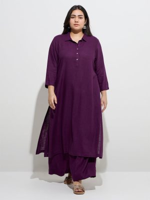 Diza Purple Solid Palazzos