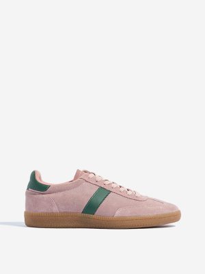 LUNA BLU Pink Suede Lace-Up Sneakers