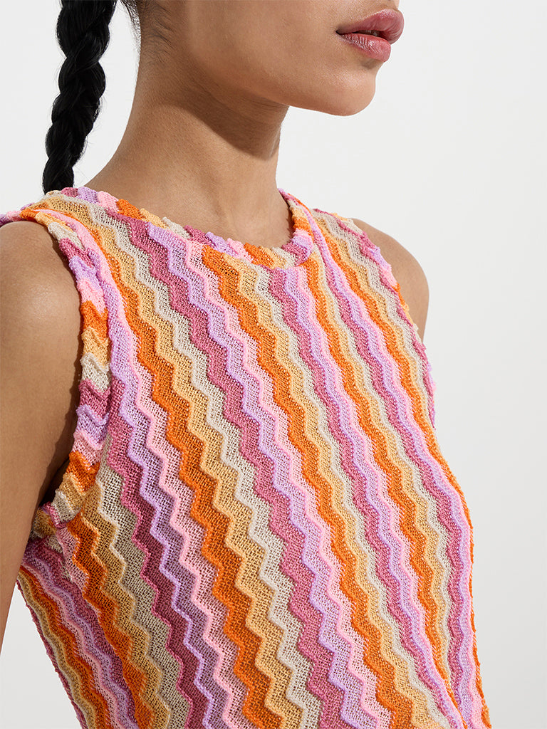 Nuon Multicolour Chevron-Printed Top - Image 3