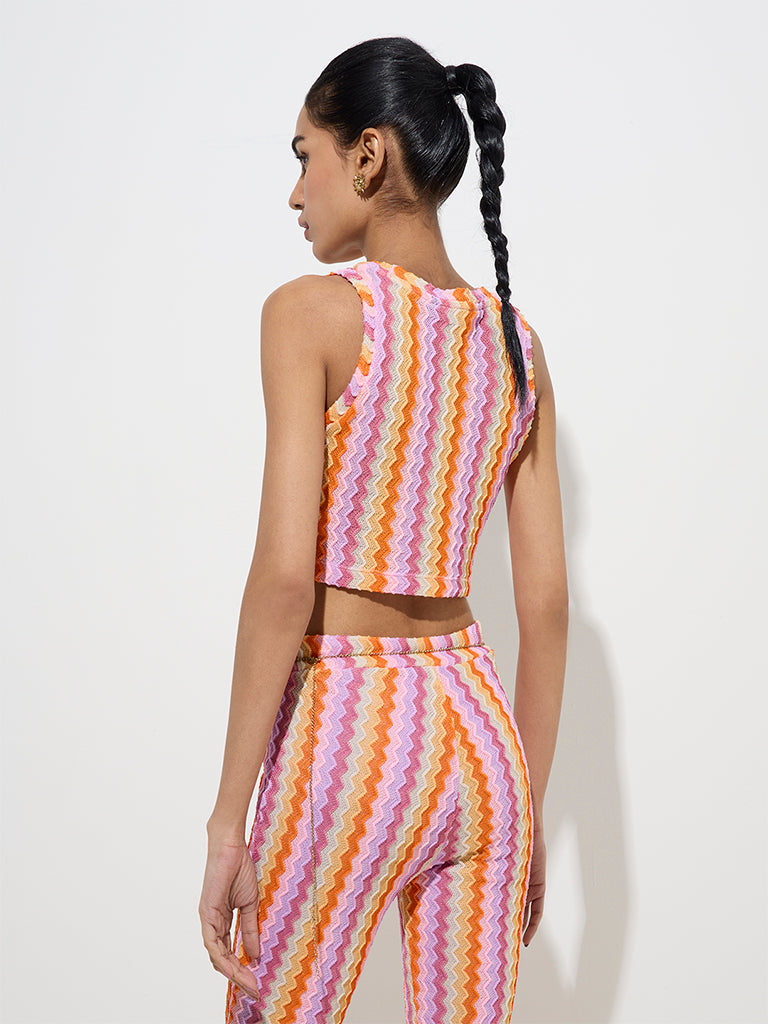 Nuon Multicolour Chevron-Printed Top - Image 4