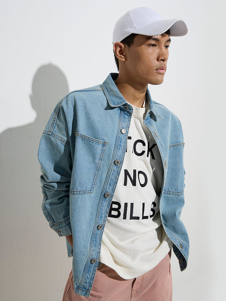 Nuon Blue Relaxed-Fit Denim Jacket