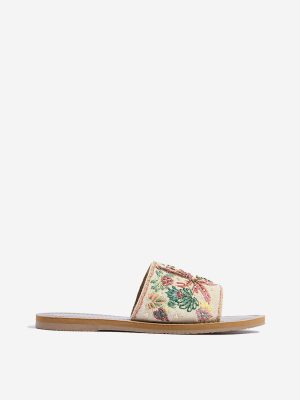 LUNA BLU Multicolour Embroidered Slides