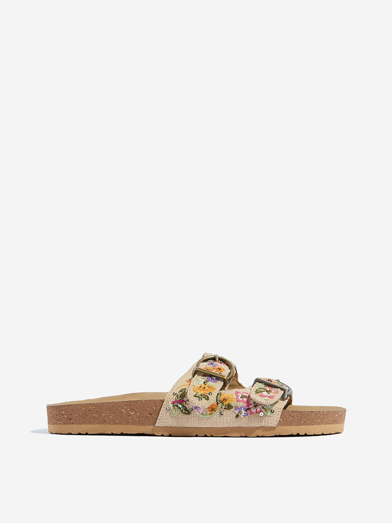 LUNA BLU Multicolour Floral Design Sandals
