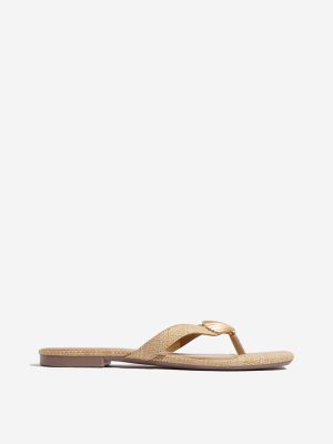 LUNA BLU Beige Seashell Detailed Flip-Flops
