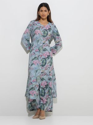 Zuba Multicolour Floral Printed A-Line Kurta