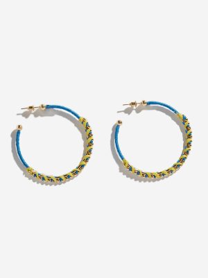 Westside Accessories Blue Threadwork Hoop Earrings