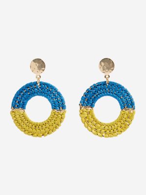 Westside Accessories Blue Threadwork Ring Earrings