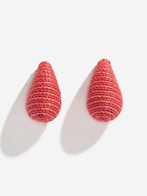 Westside Accessories Red Threadwork Drop Earrings