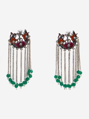 Westside Accessories Multicolour Floral Tassel Earrings