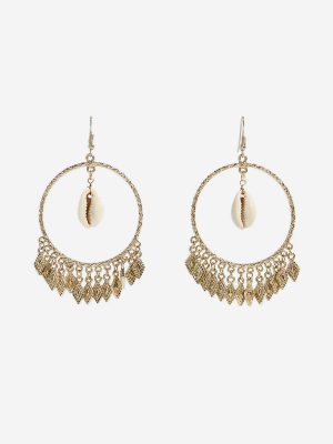 Westside Accessories Gold Boho Shell Earrings