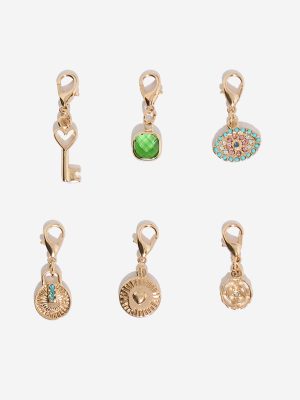 Westside Accessories Gold DIY Assorted Embellished Charms - Pack of 6