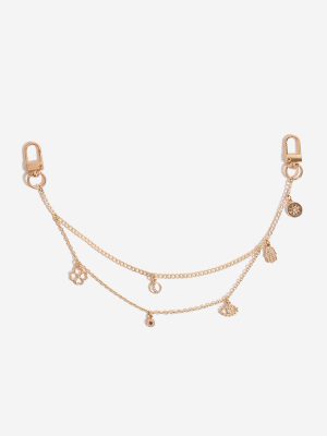 Westside Accessories Gold Studded Multi Charm Bag Chain