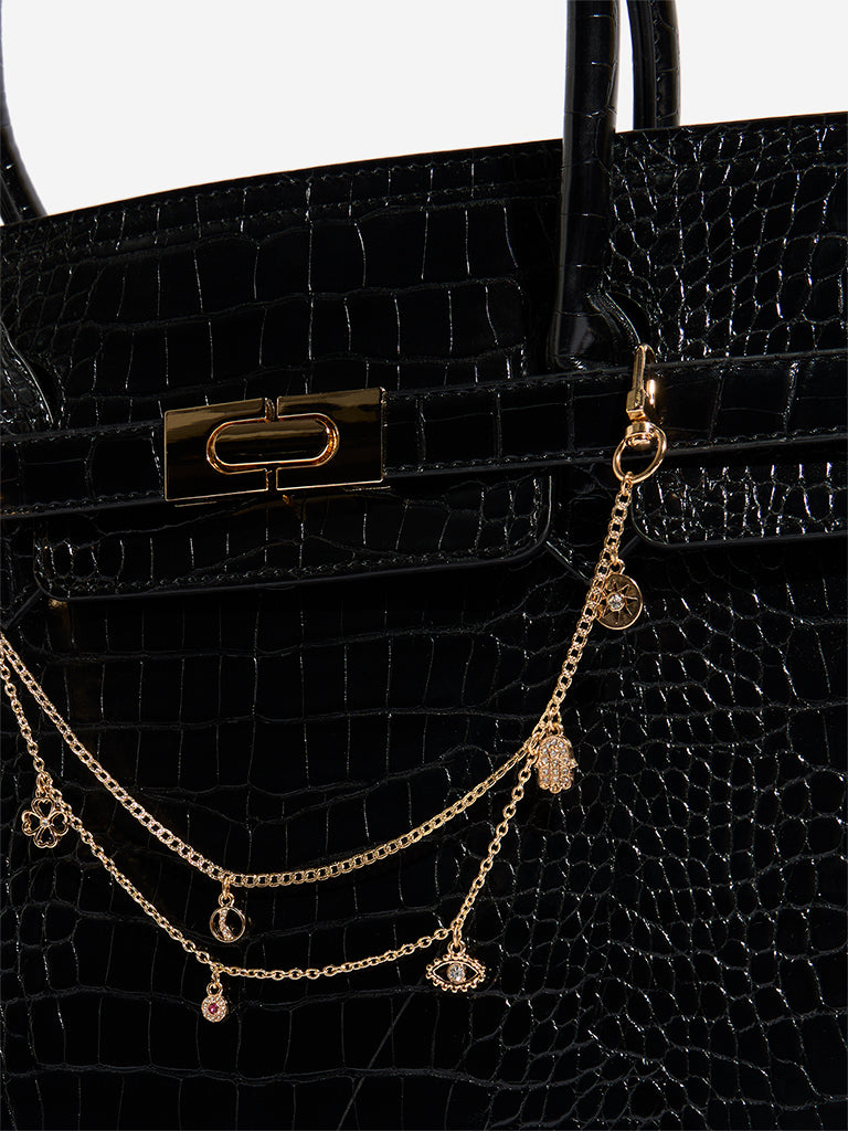 Westside Accessories Gold Studded Multi Charm Bag Chain - Image 3