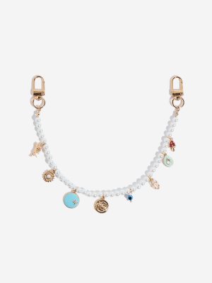 Westside Accessories Gold Multi Charm Pearlescent Bag Chain