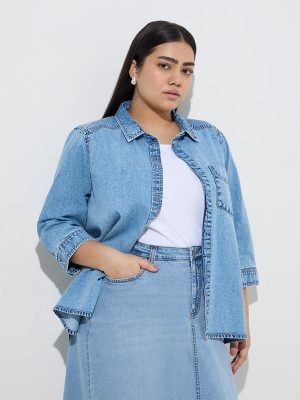 Gia Blue Washed Denim Shirt