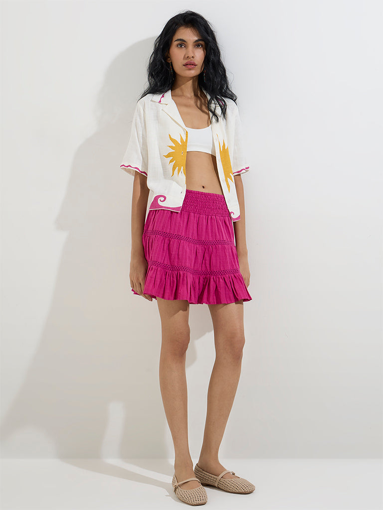 Nuon Off-White Printed Shirt