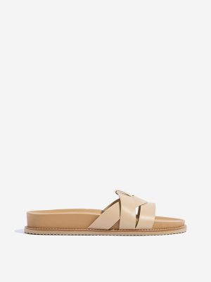 LUNA BLU Beige Criss-Cross Detailed Sandals
