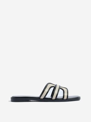 LUNA BLU Black Multi-Strap Slides