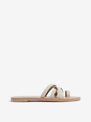 LUNA BLU Ivory Multi-Strap Slides