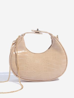 Westside Beige Textured Sling Bag