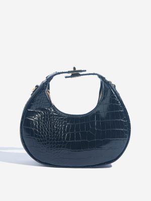 Westside Black Textured Sling Bag
