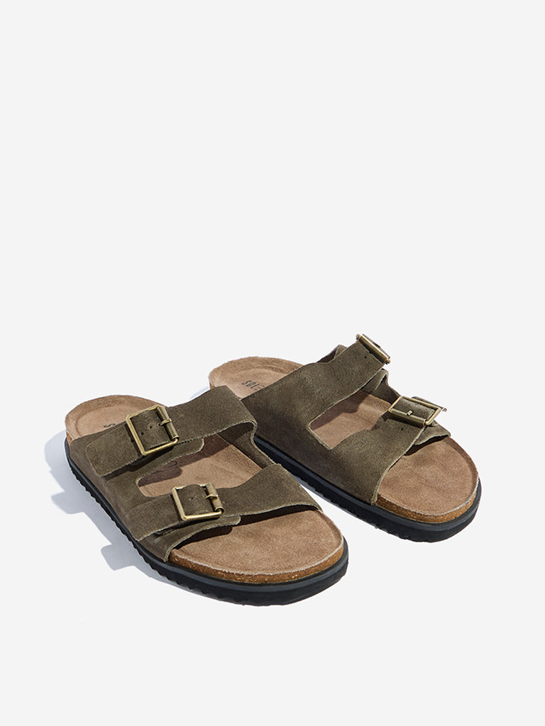 SOLEPLAY Olive Dual-Strap Leather Sandals - Image 3