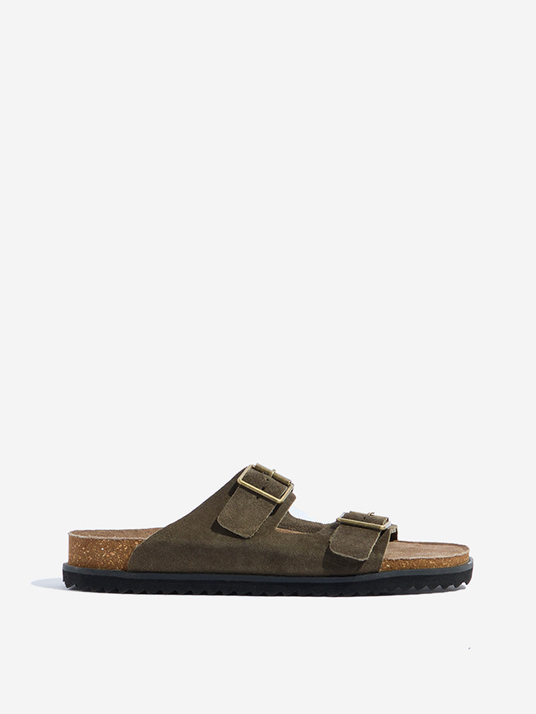 SOLEPLAY Olive Dual-Strap Leather Sandals